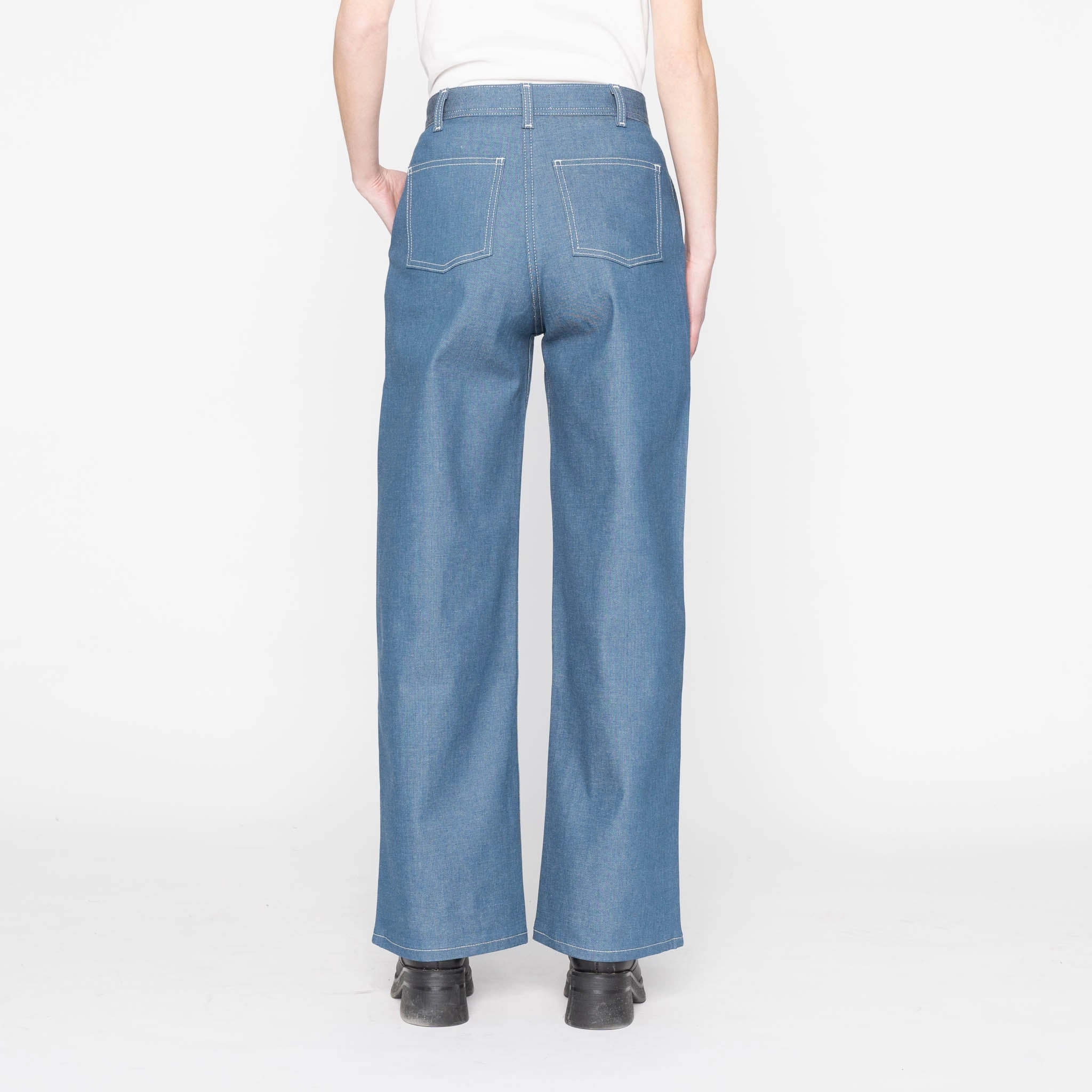 Maudie - Antique Blue Denim Stretch - Antique Blue Gym Ready Evening Stroll standard fit