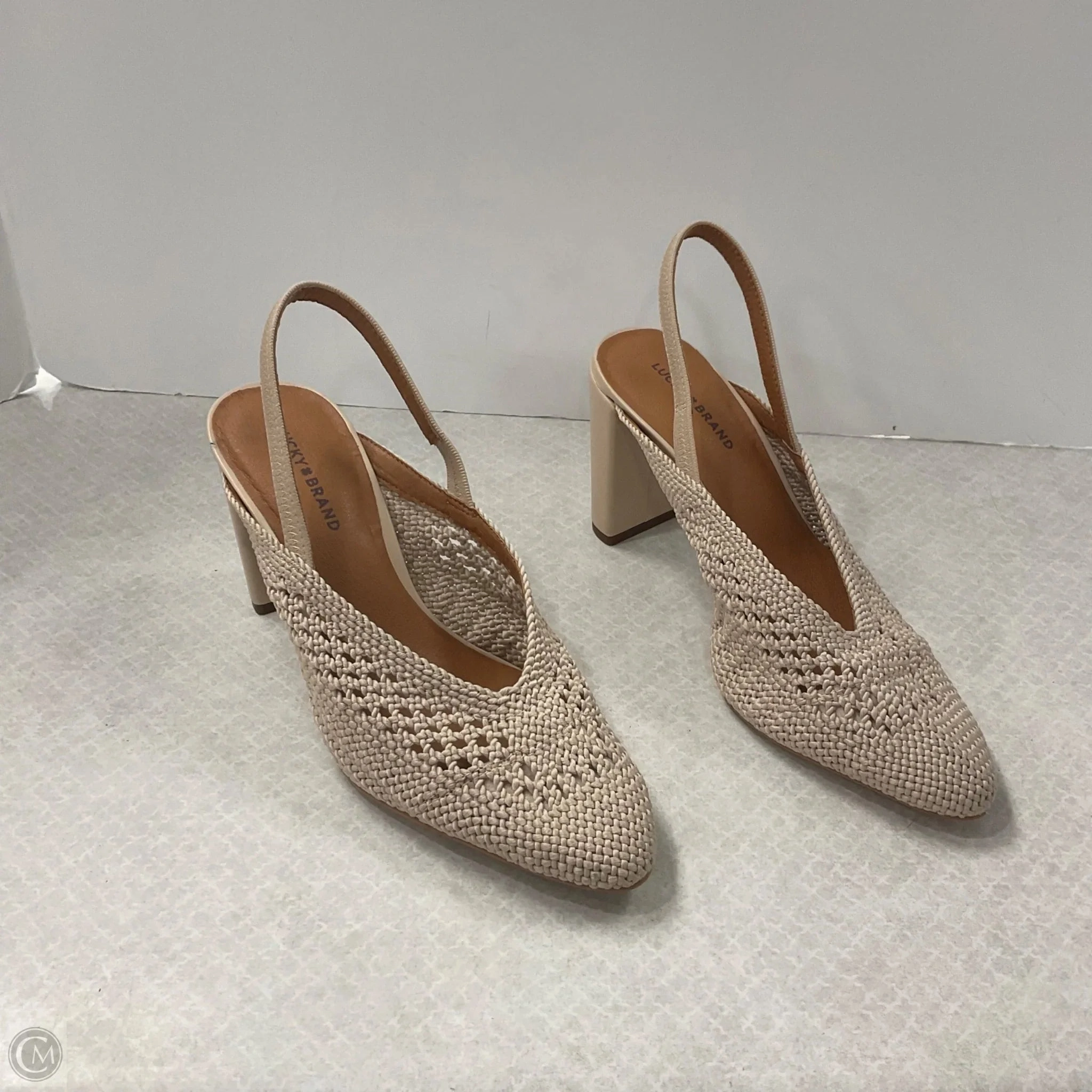 Party Shoes Shoes Heels Block By Lucky Brand In Tan, Size: 9