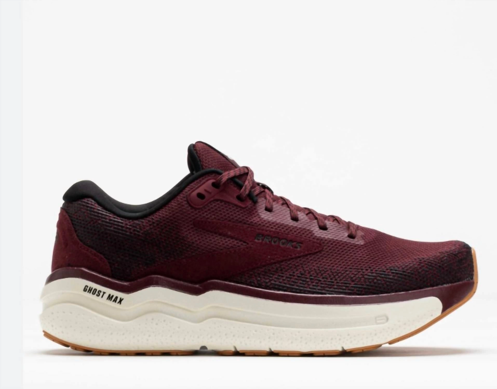 Men Ghost Max 2 Running Shoes In Truffle/black/coconut Flexible Cushioning Seasonal Fit