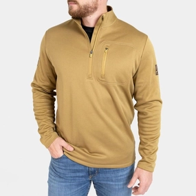 Oversized Silhouette Outdoor Activity Men's 1/2 Zip Waffle Top - Coyote