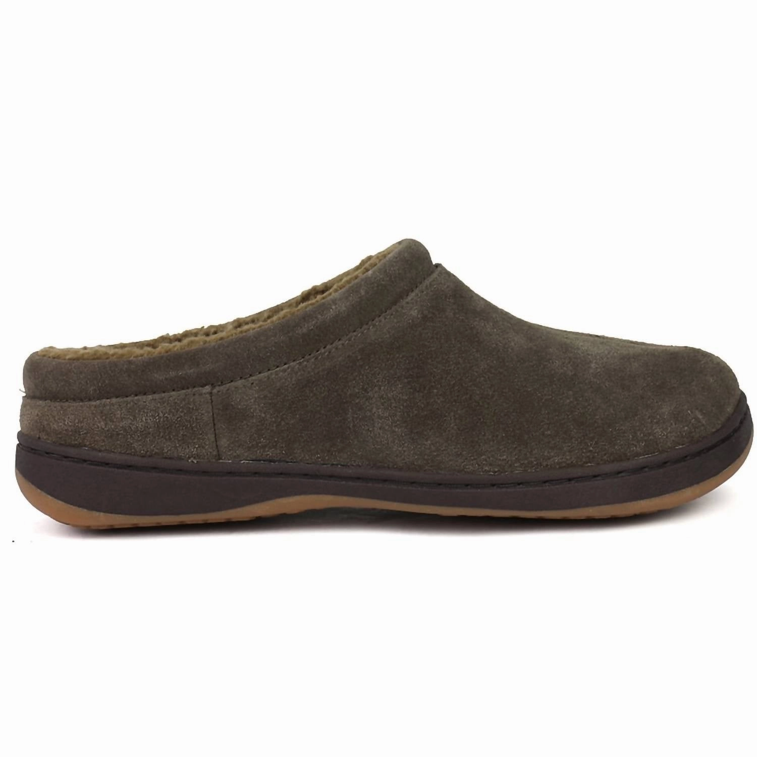 Sporty Look Men's Arlow Suede Slipper In Charcoal