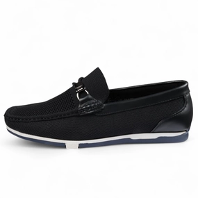 Men's Black Lightweight Mesh Slip-On Breathable Loafers Art Spot Lane