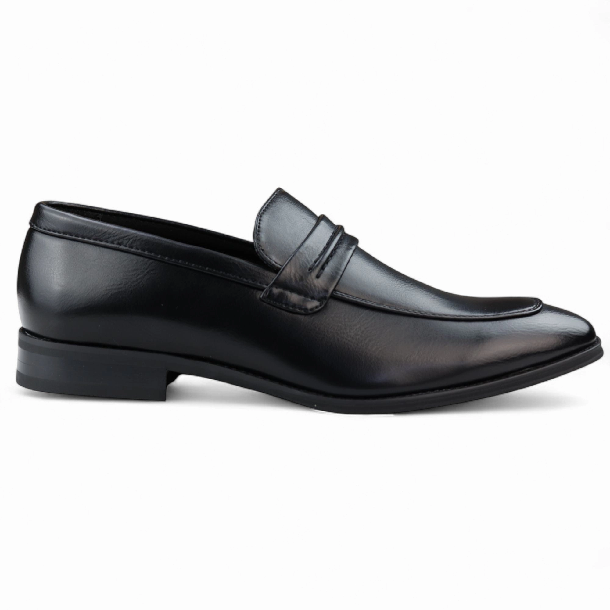 Men's Brown Slip-On Loafers Leather Lined Smart Shoes Winter Warm Foot Sure