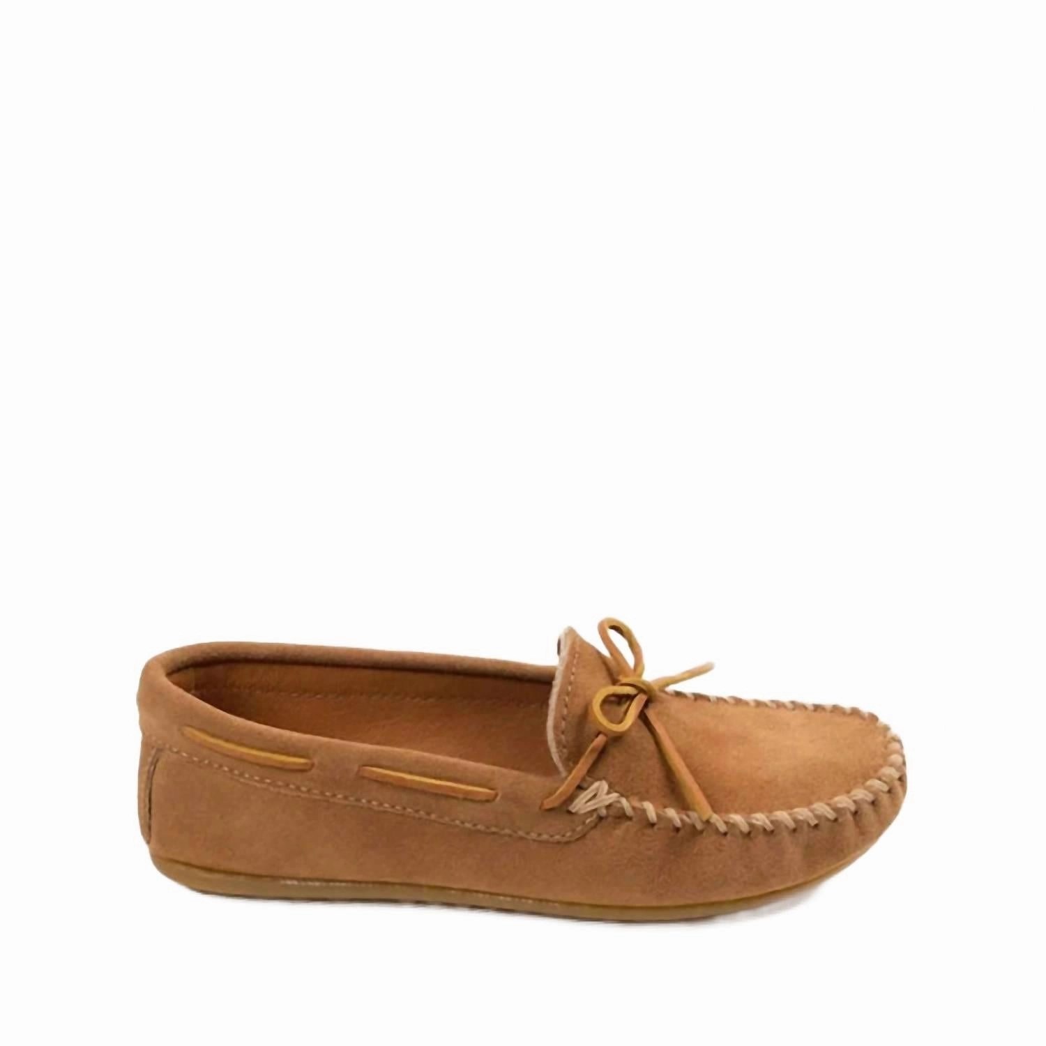 Men's Classic Moccasin Slip-On Shoes In Taupe Shockproof Heel City Prep