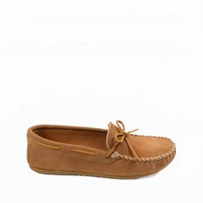 Men's Classic Moccasin Slip-On Shoes In Taupe Shockproof Heel City Prep