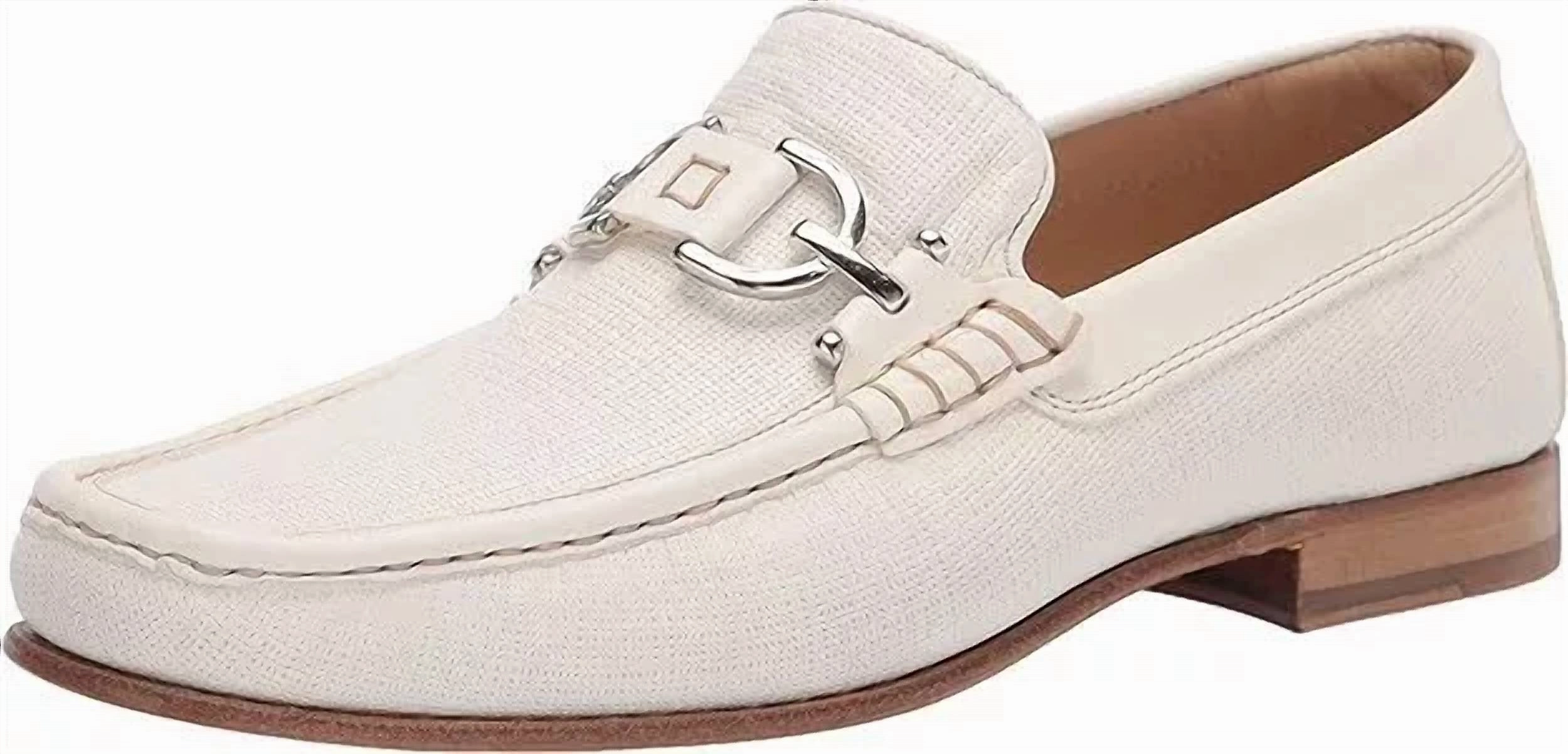 Bright Pace natural color Men's Dacio Leather Driver Loafer In Ivory