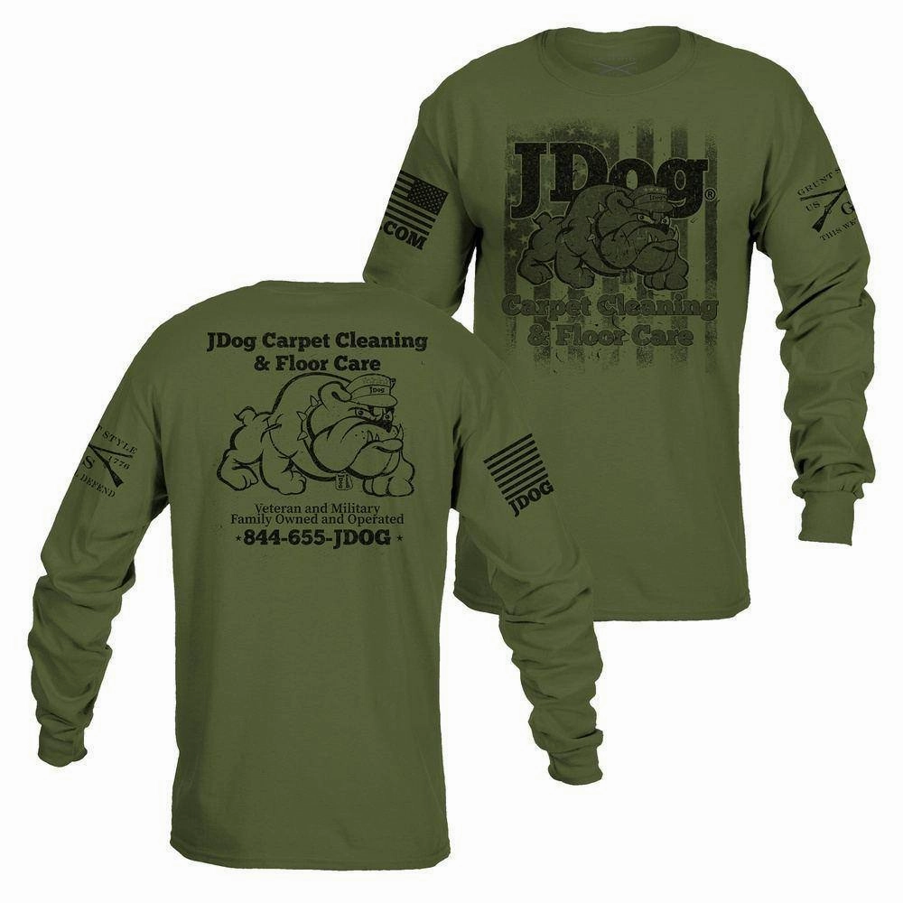 Compact Weave Tiger like Men's JDog Carpet Cleaning & Floor Care Long Sleeve - Military Green