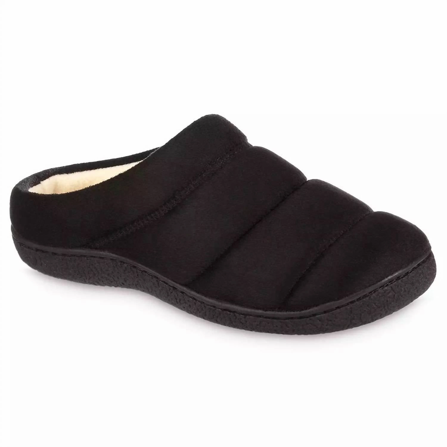 Men's Microsuede Puffer Eco Comfort Clog Slipper In Black Stylish Support