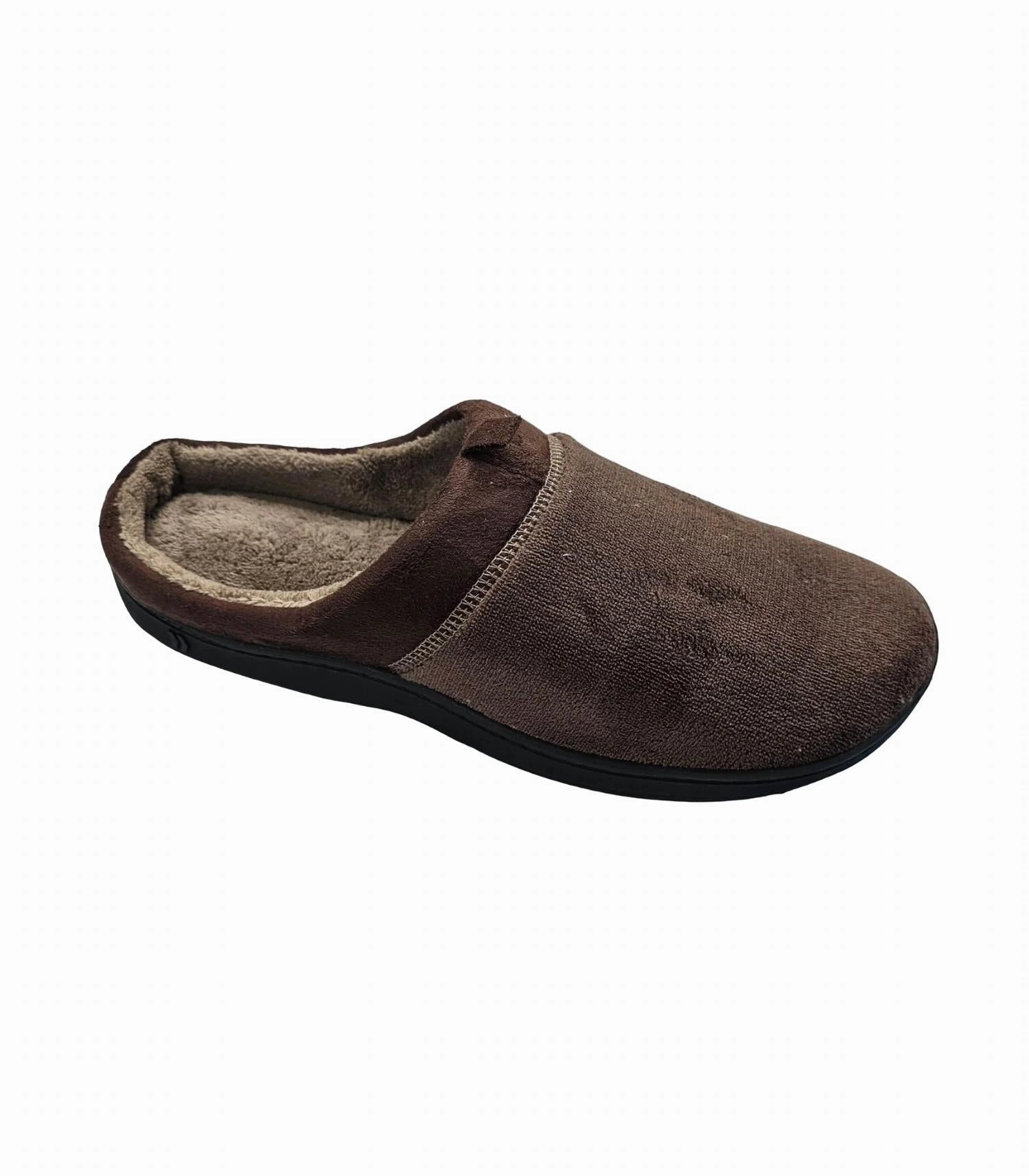 Ventilated Fit Supportive Cushioning Men's Microterry Jared Clog Slipper In Dark Chocolate