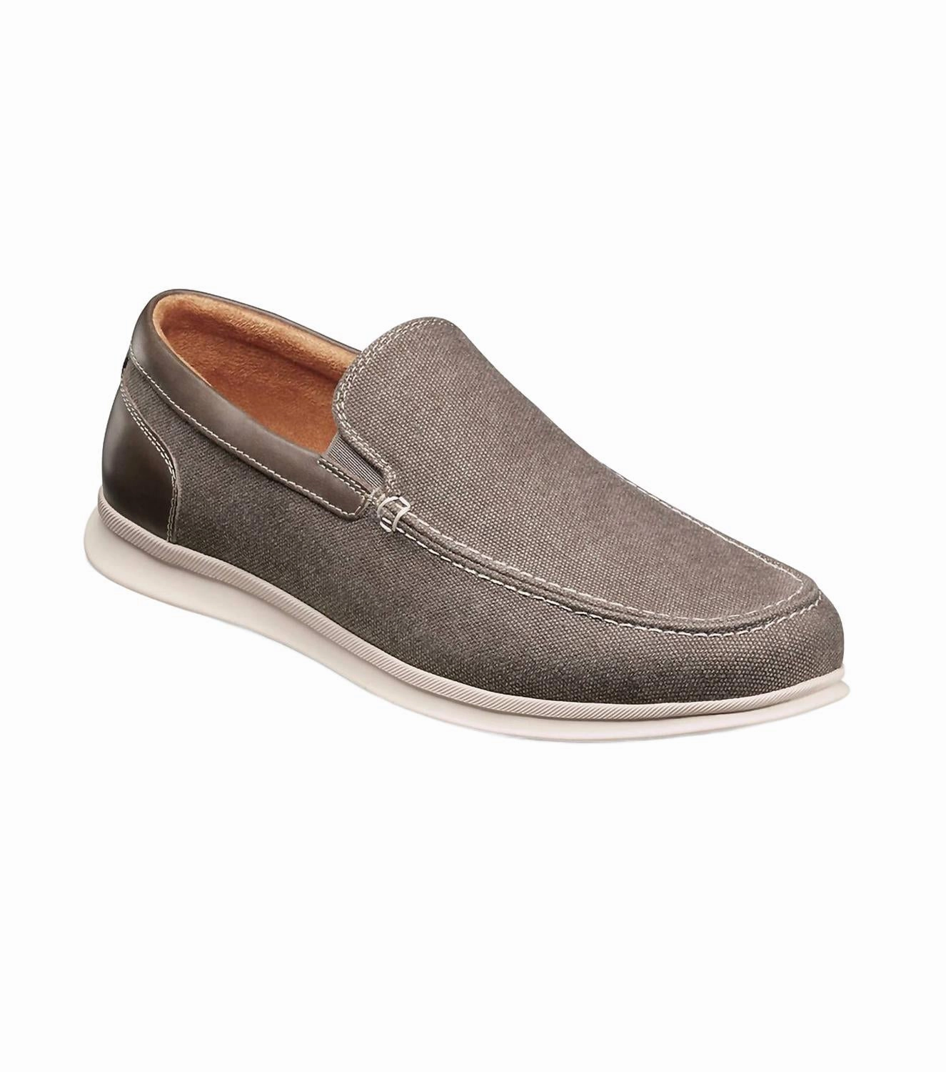 Men's Montigo Canvas Moc Toe Venetian Loafer In Grey Forest Lane