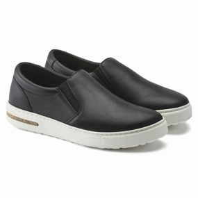 Men's Oswego Slip-Ons In Black Leather Rubber Sole