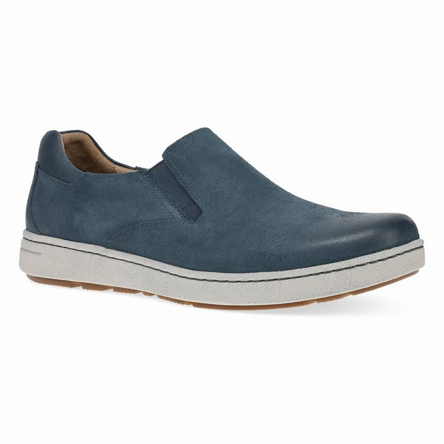 Wide Lane Stylish Padding Men's Trent Burnished Suede Slip-On Shoes In Denim