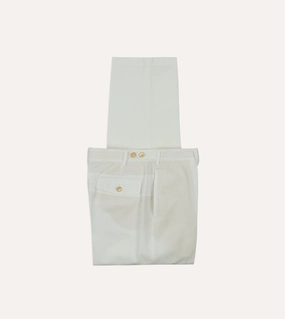 Michael McGregor for Drake??s White Seersucker Games Trousers Ripstop Texture