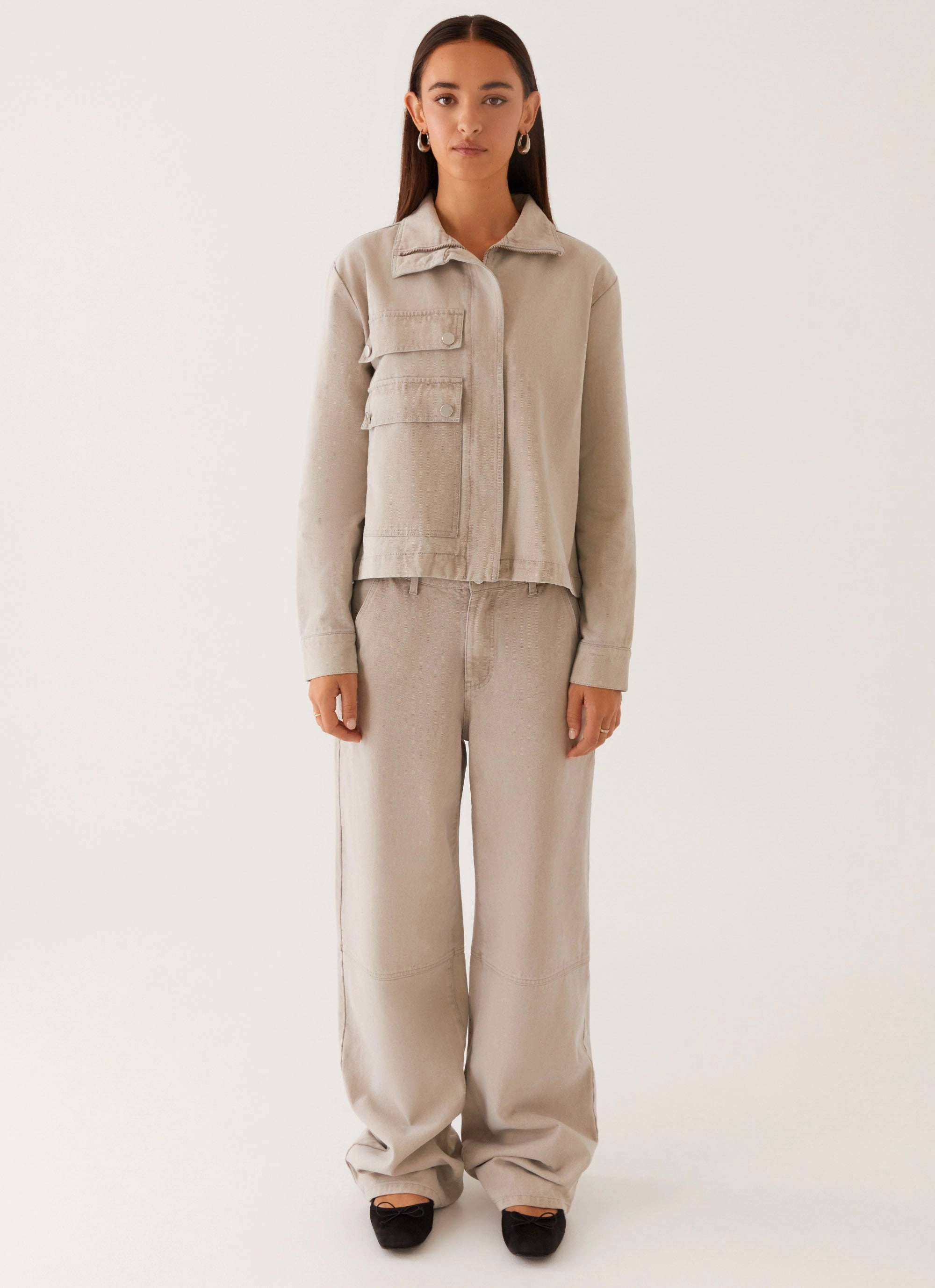 Style Match Milani Balloon Denim Jeans - Grey