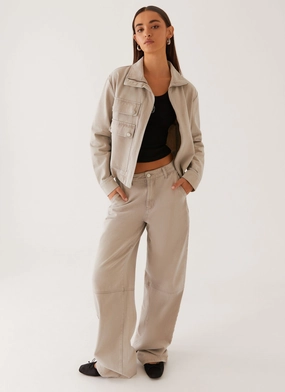 Modern Vibes Milani Balloon Denim Jeans - Grey