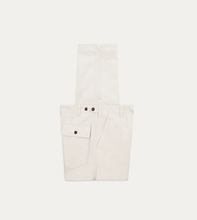 Ecru Cotton Canvas Panel Trousers Active Utility