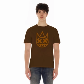 Cult's Shimuchan Short Sleeve Crew Neck Tee in Brown Sporty Style