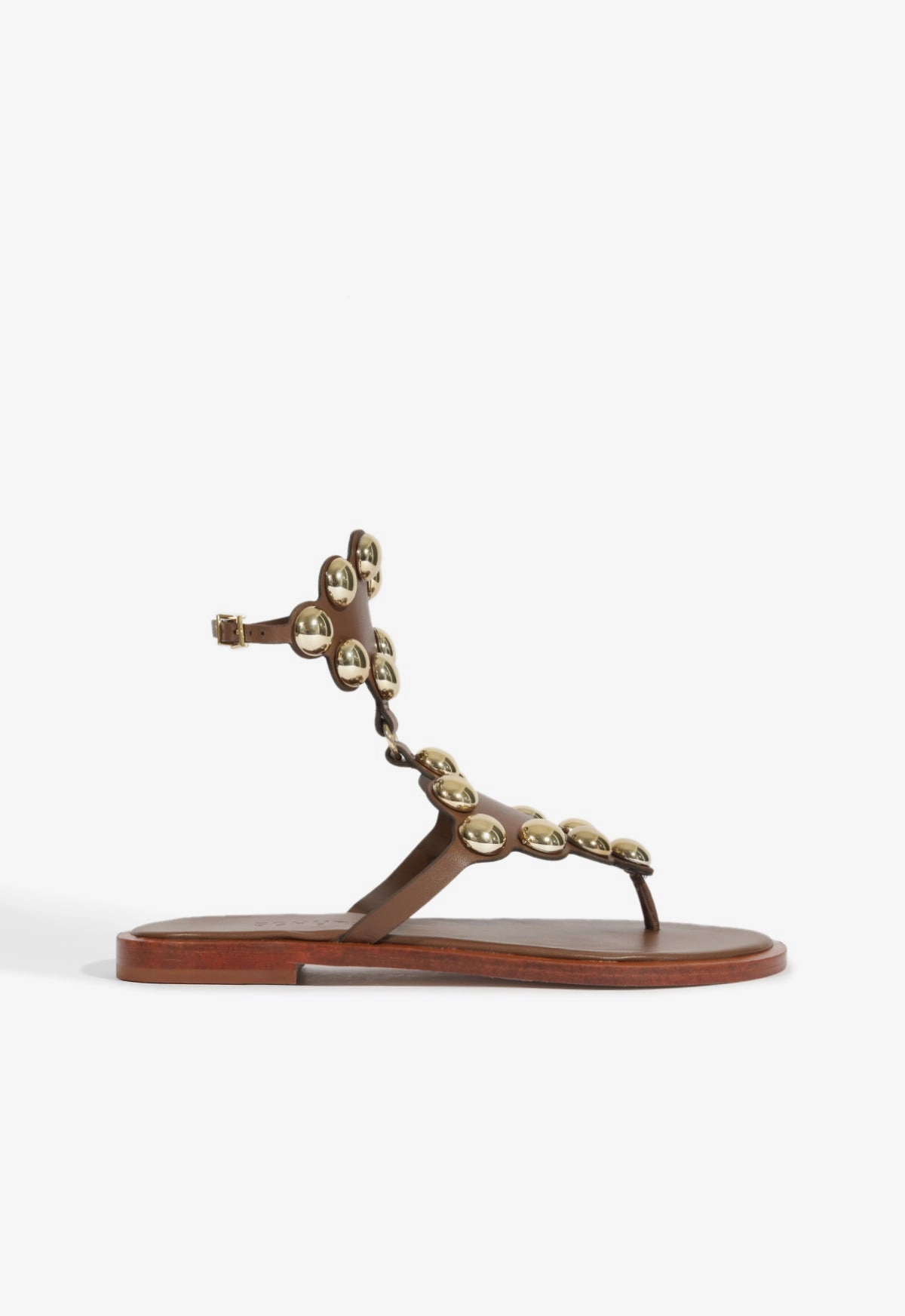 Mist Brown Leather Flat Sandal Road Trip