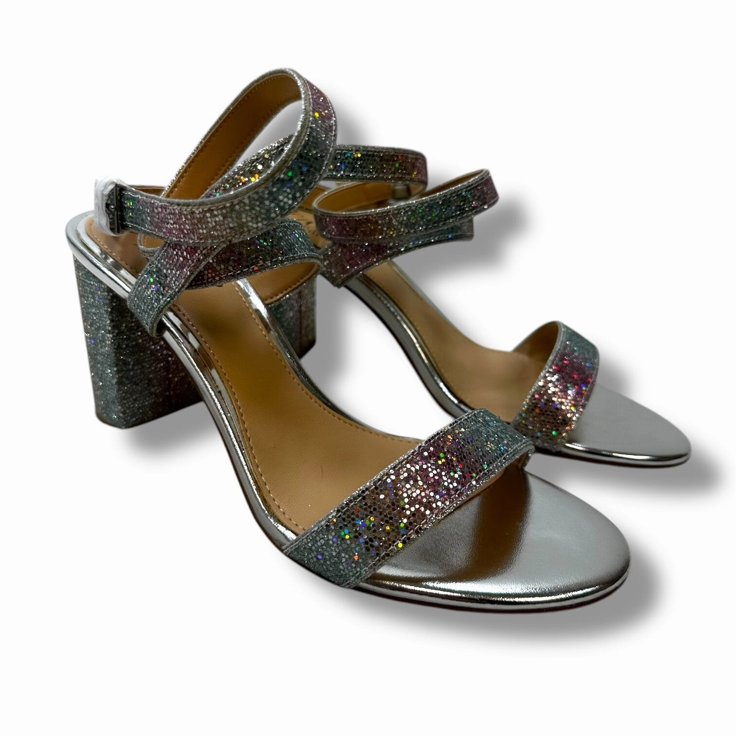 Sparkly Shoes Heels Block By Badgley Mischka  Size: 7.5 Weekend Energy