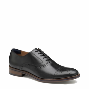 Johnston & Murphy Men's Conard 2.0 Cap Toe Oxford in Black Timeless Office Core Fit