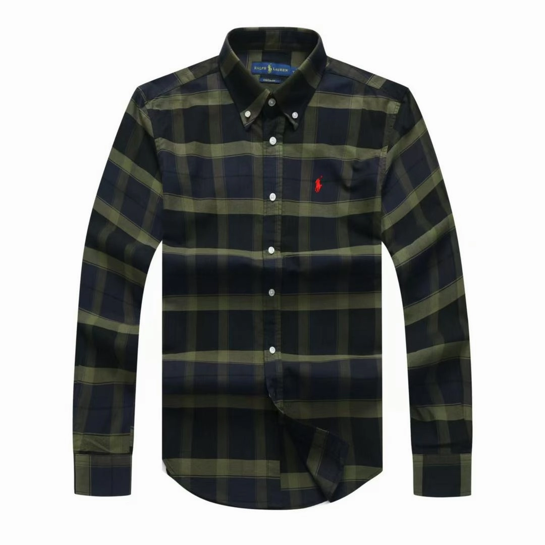 POLO RALPH LAUREN Mens Classic Long Sleeve Oxford Shirt Ribbed Trim