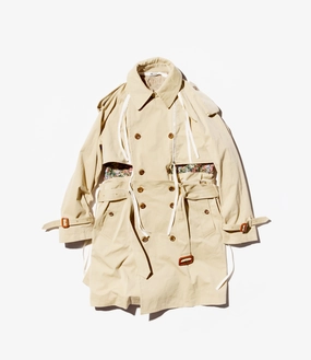 Modular Trenchcoat ?C?Gabardine/Floral perimeter Anti Snag Zippers