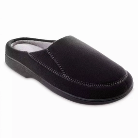 Men's Recycled Fleece Roman Hoodback Slippers In Black Ground True Heel Strong