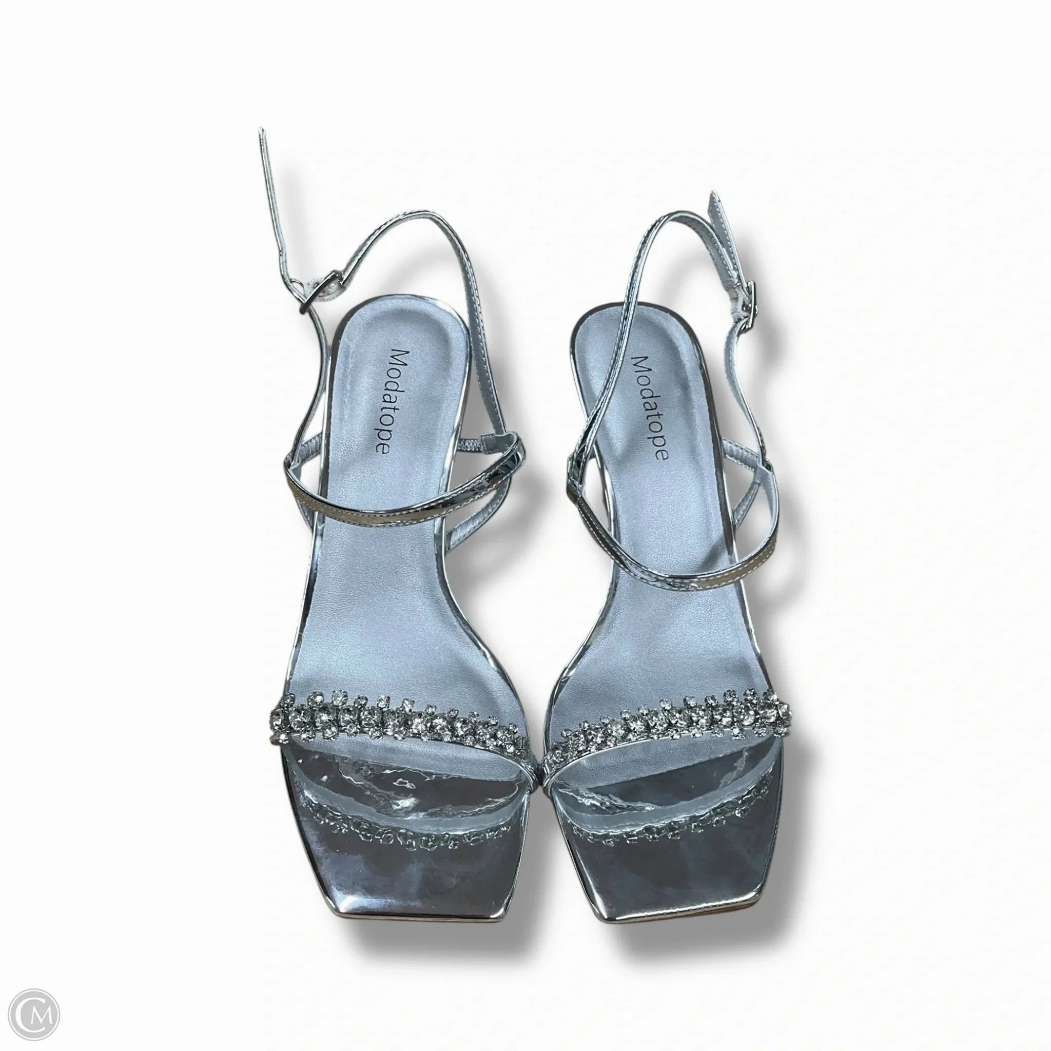 Fashionable Boots Shoes Heels Stiletto By Clothes Mentor In Silver, Size: 8