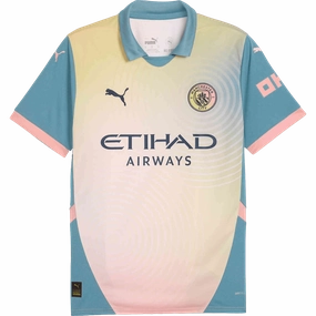 Stretchable Ribbed Collar Manchester City 24/25 Fourth Youth Jersey (77514204)