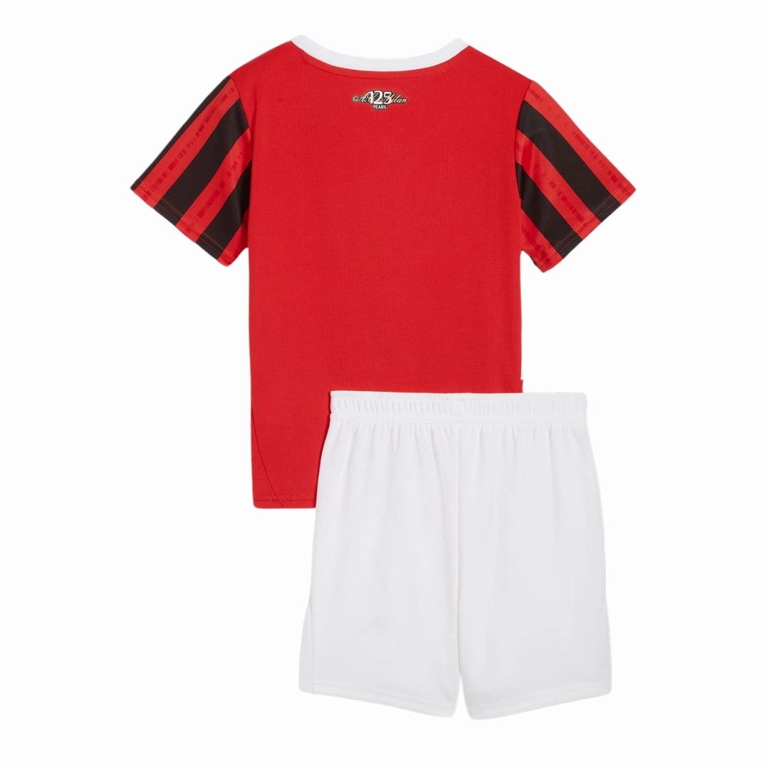 Kids A.C. Milan 24/25 Home Kit Full Set Shirt & Short Ultra light Flexible Shoulder Gusset