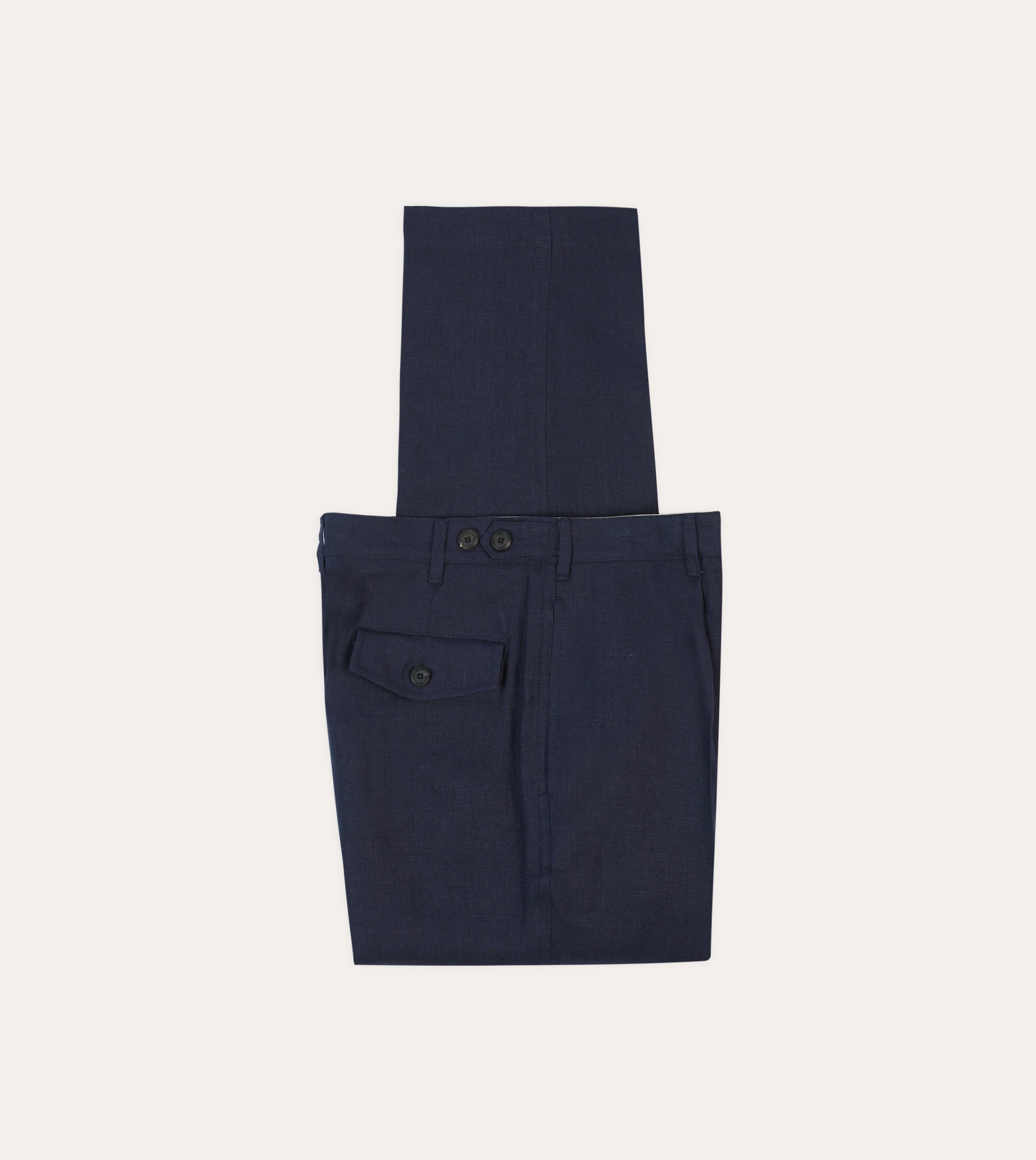 Casual Look Navy Antique Linen Games Trousers