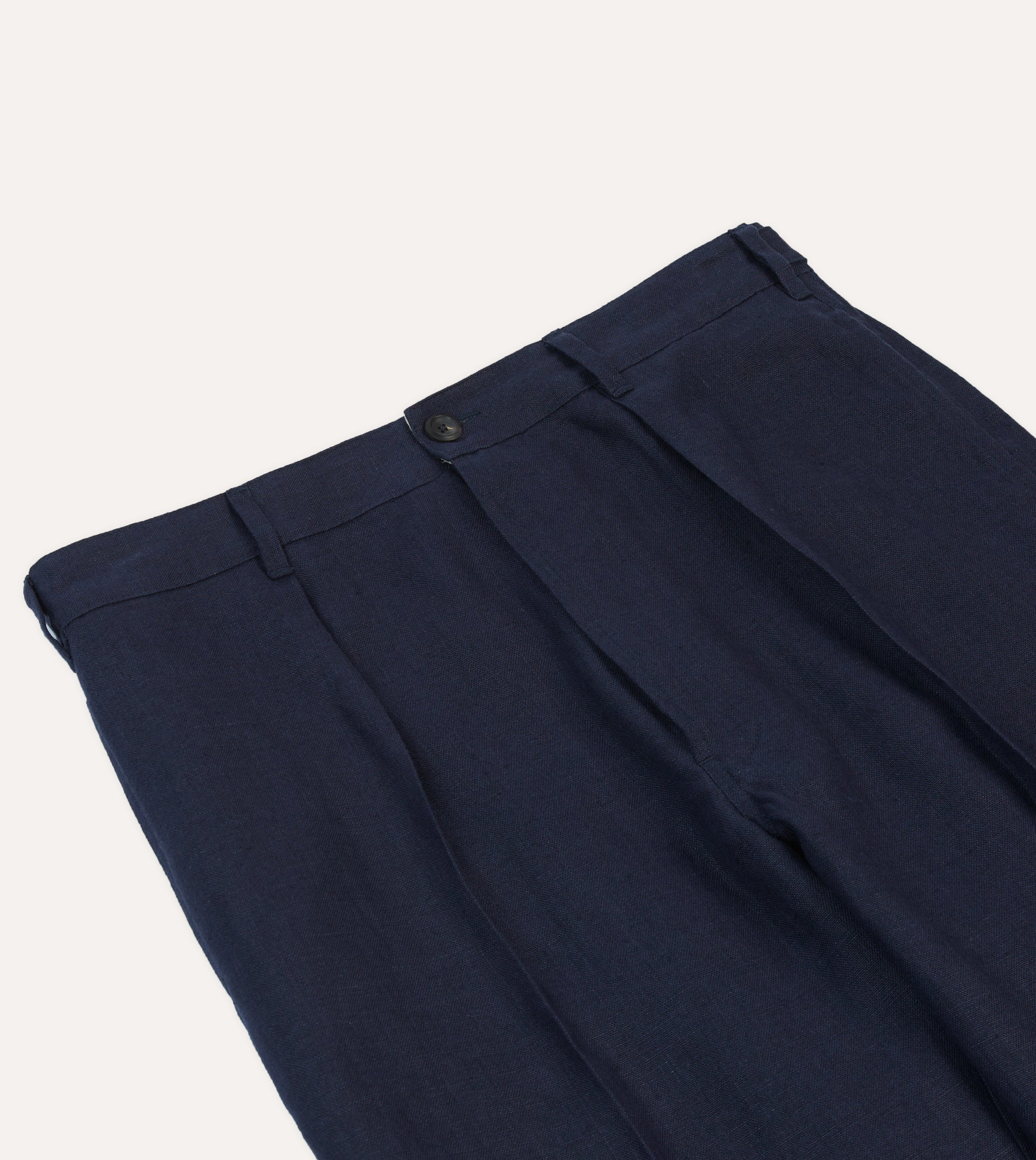 Navy Antique Linen Games Trousers Full Flex SlimFit
