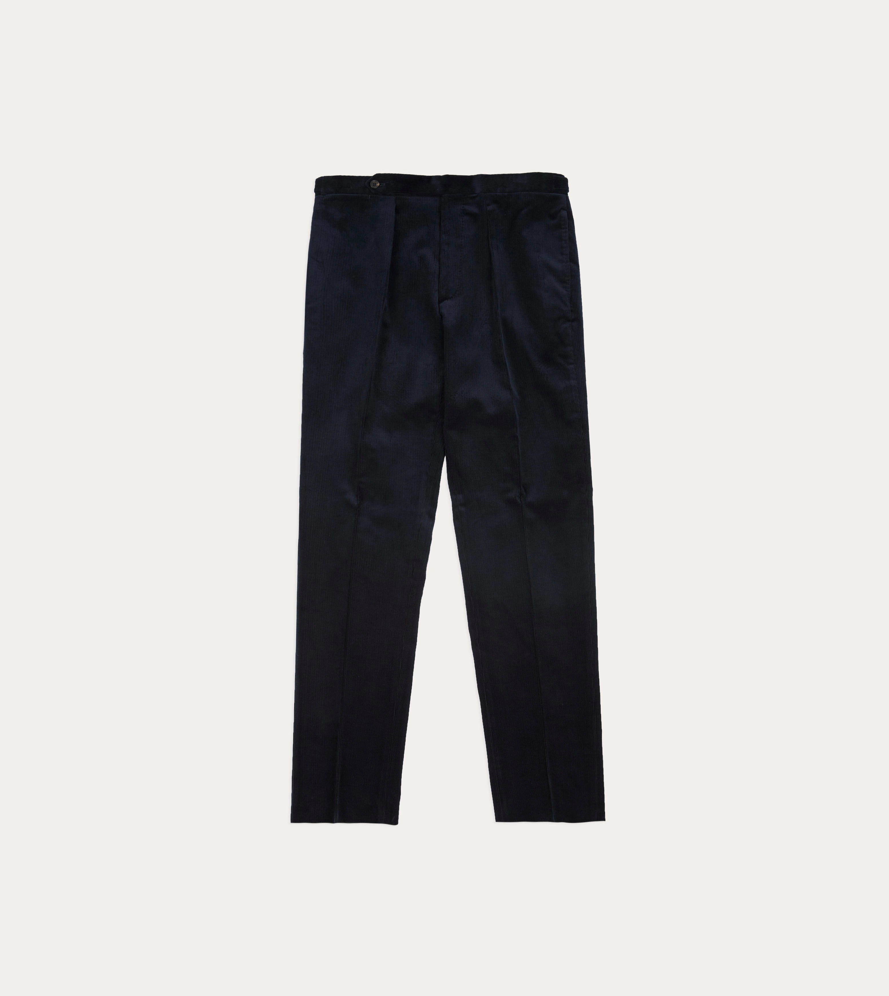 EasyCareFabric Navy Mid-Wale Corduroy Single Pleat Trouser