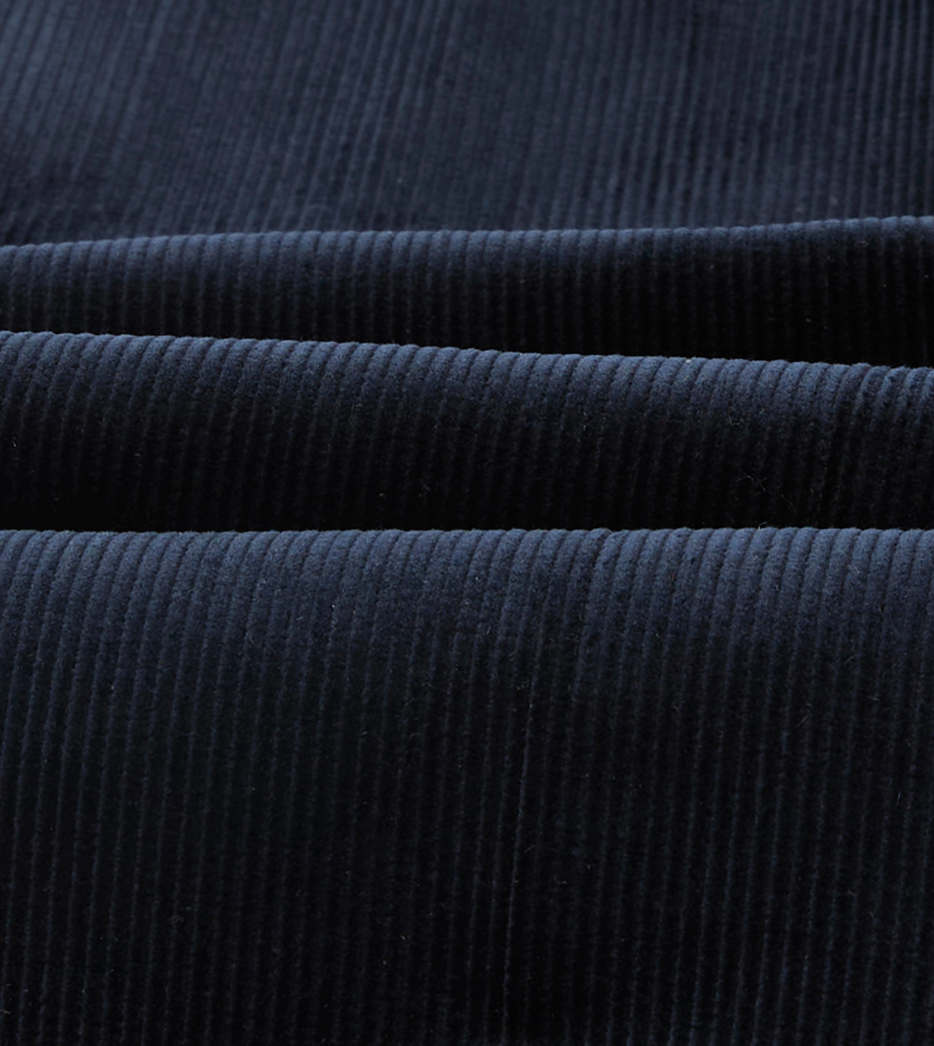 Seamless Wear Navy Mid-Wale Corduroy Single Pleat Trouser