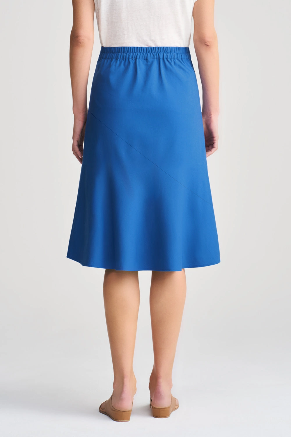 Seamless Finish Linen Skirt - Cobalt Blue