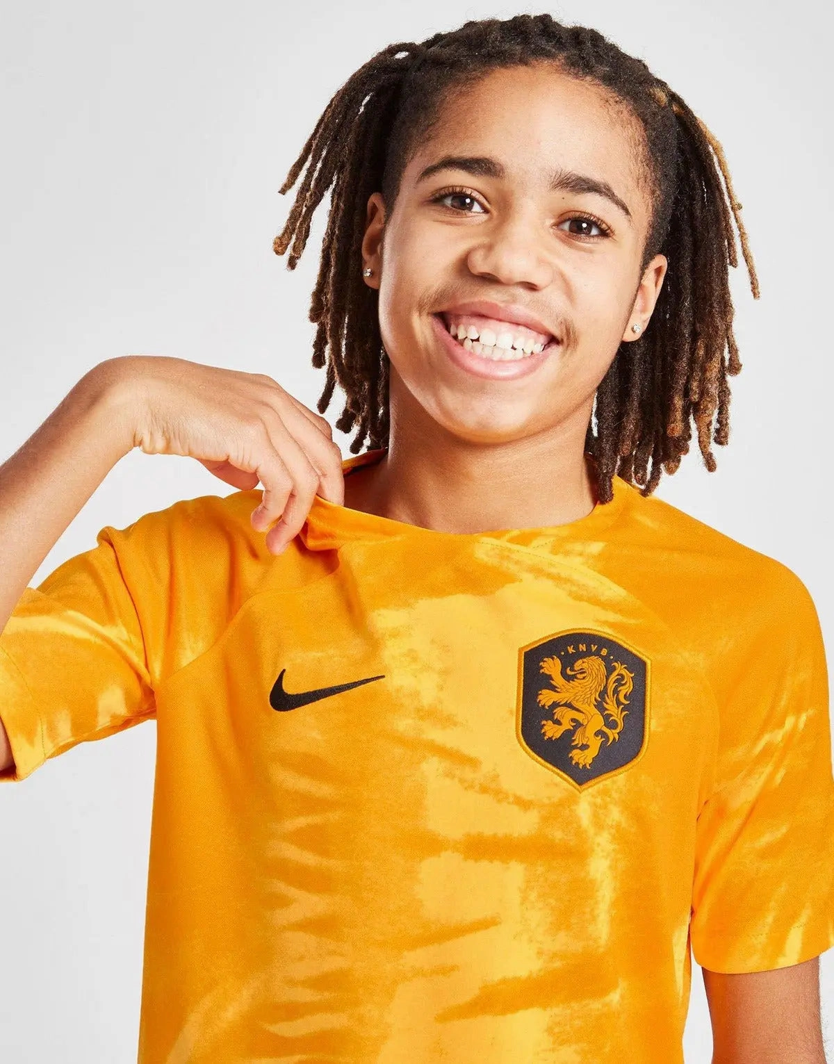 Smooth Lock Stitching Wind Resistant Barrier Netherlands 2022 Home Kit Junior Full Set T-shirt & short