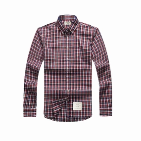 New York Thom Browne Men Check Long Sleeve Shirt Soft Comfort