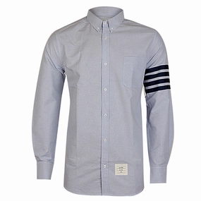 Comfy Fit Smooth Seam Finish New York Thom Browne Sky Blue Hand Stripes Shirt