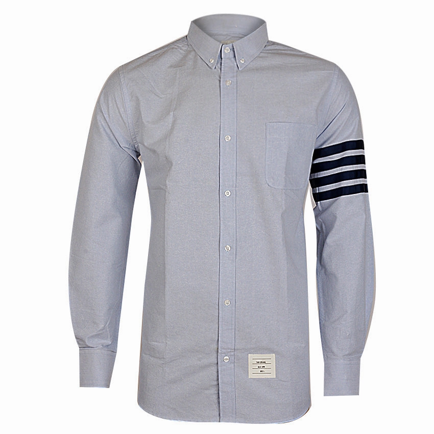 Comfy Fit Smooth Seam Finish New York Thom Browne Sky Blue Hand Stripes Shirt