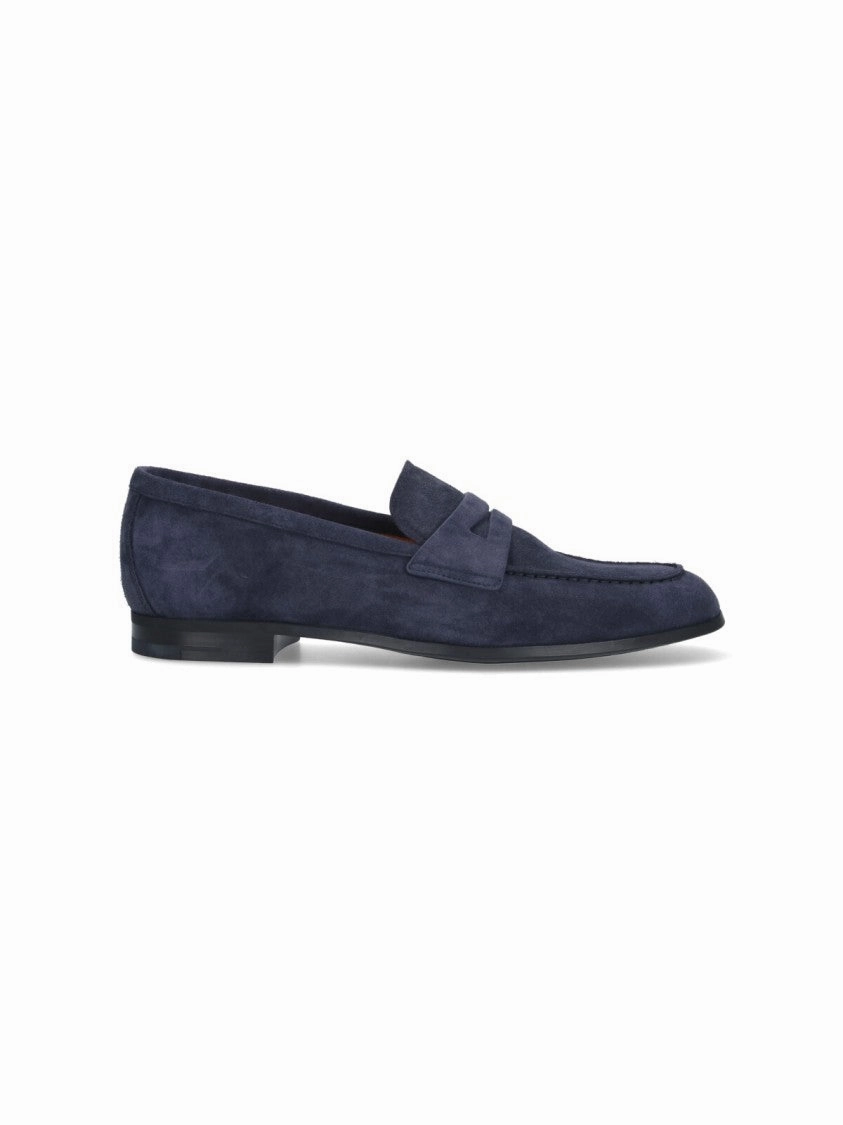Professional Look Suede Loafers ?C Navy