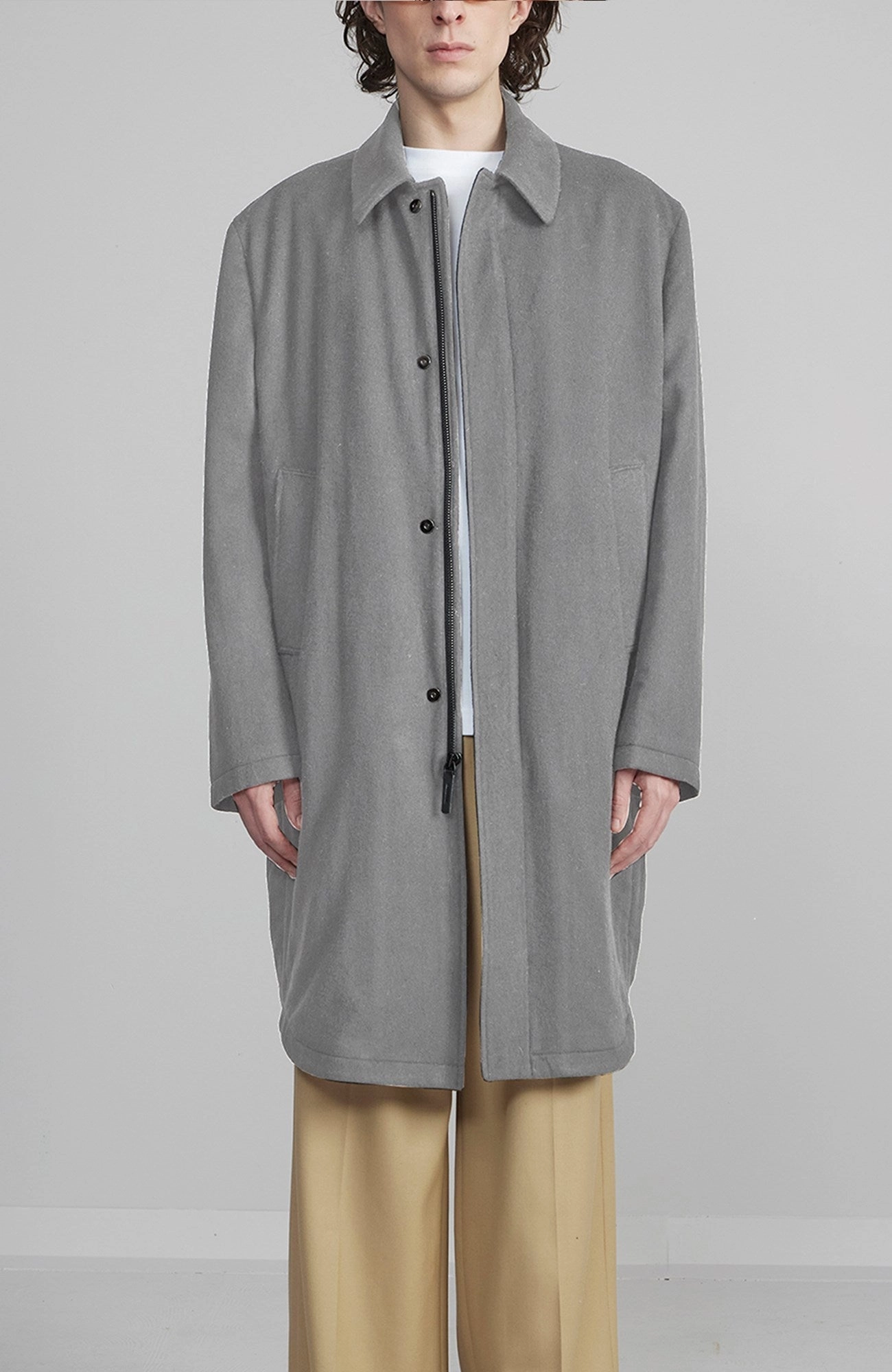 Stretchable Material Weather Smart Look NOAH WOOL & MOHAIR GREY OVERCOAT