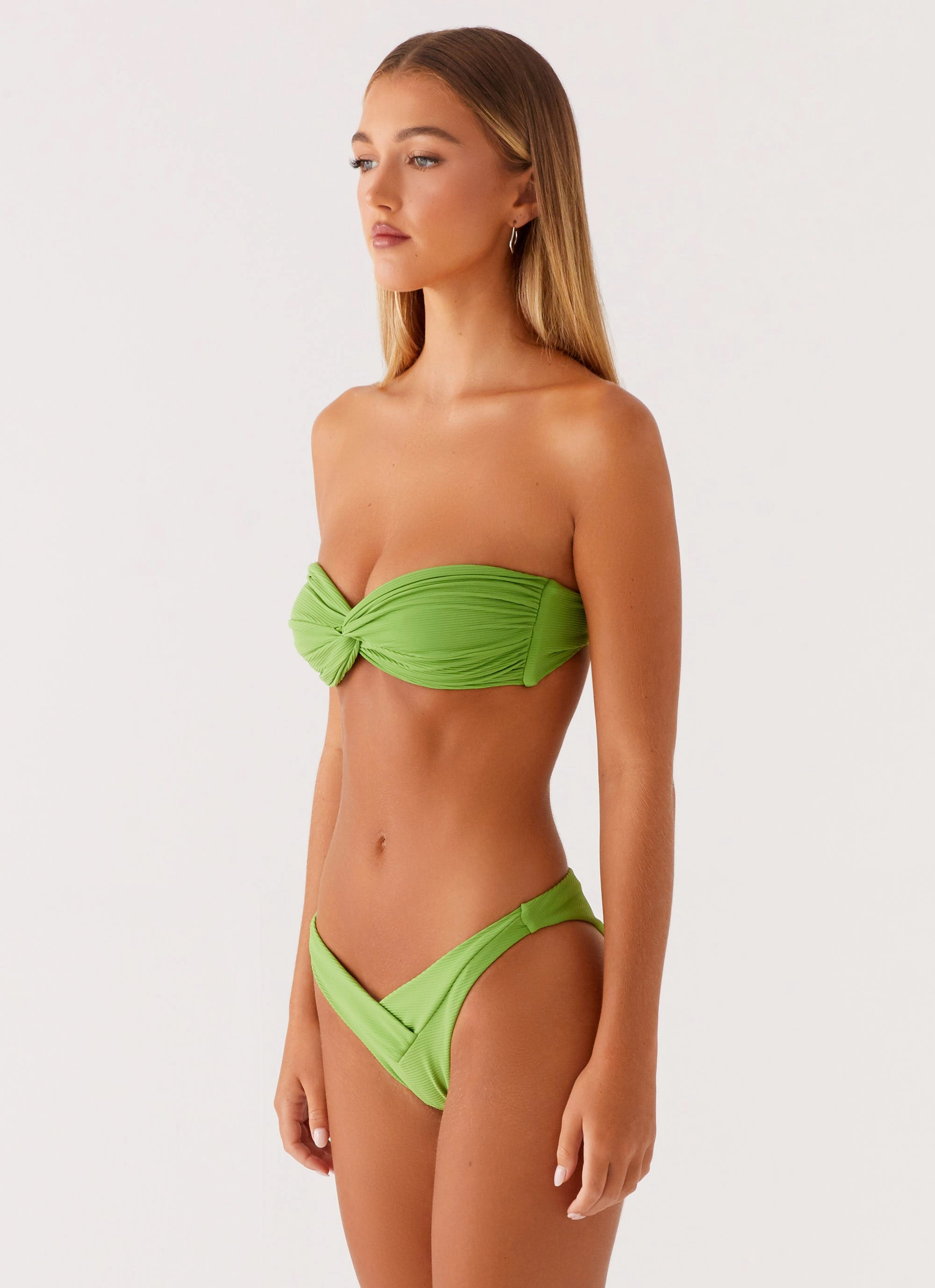 Performance Wear High Coverage Back Panels Delta Bikini Bottoms - Lime Green