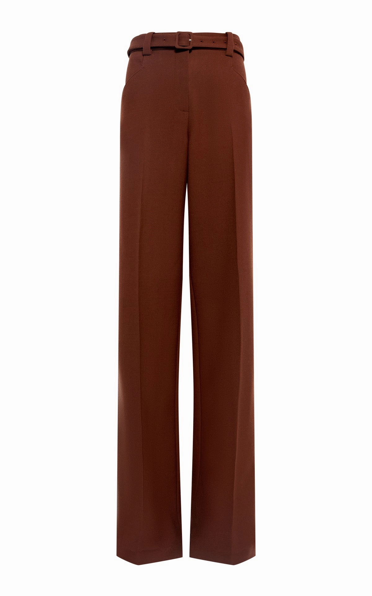 Custom Tailoring Relaxed Professional Wea Norman Wide-Leg Pant in Cognac Recycled Virgin Wool