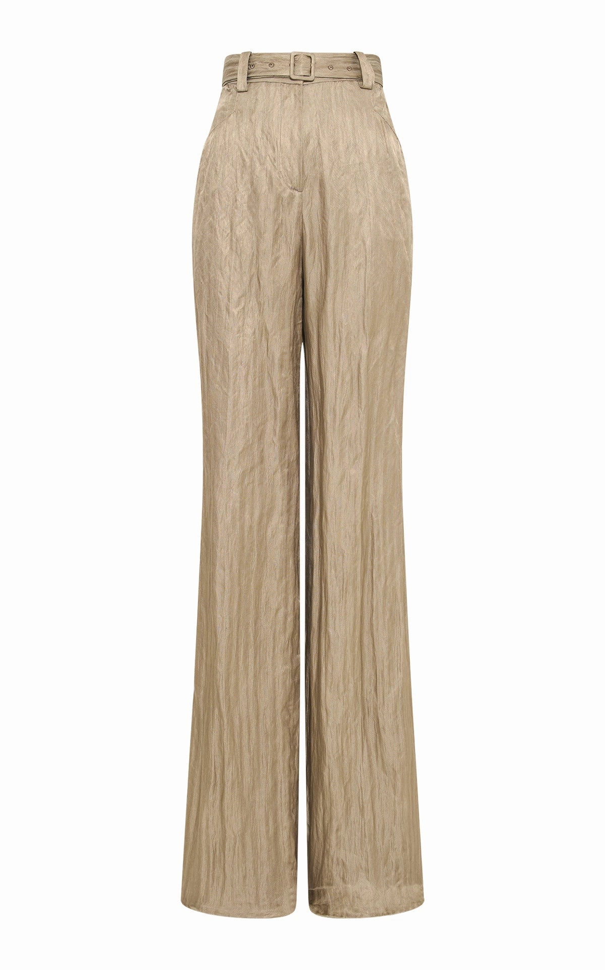 360 Degree Movement Design Layered Look Norman Wide-Leg Pant in Gunmetal Metallic Crinkled Silk