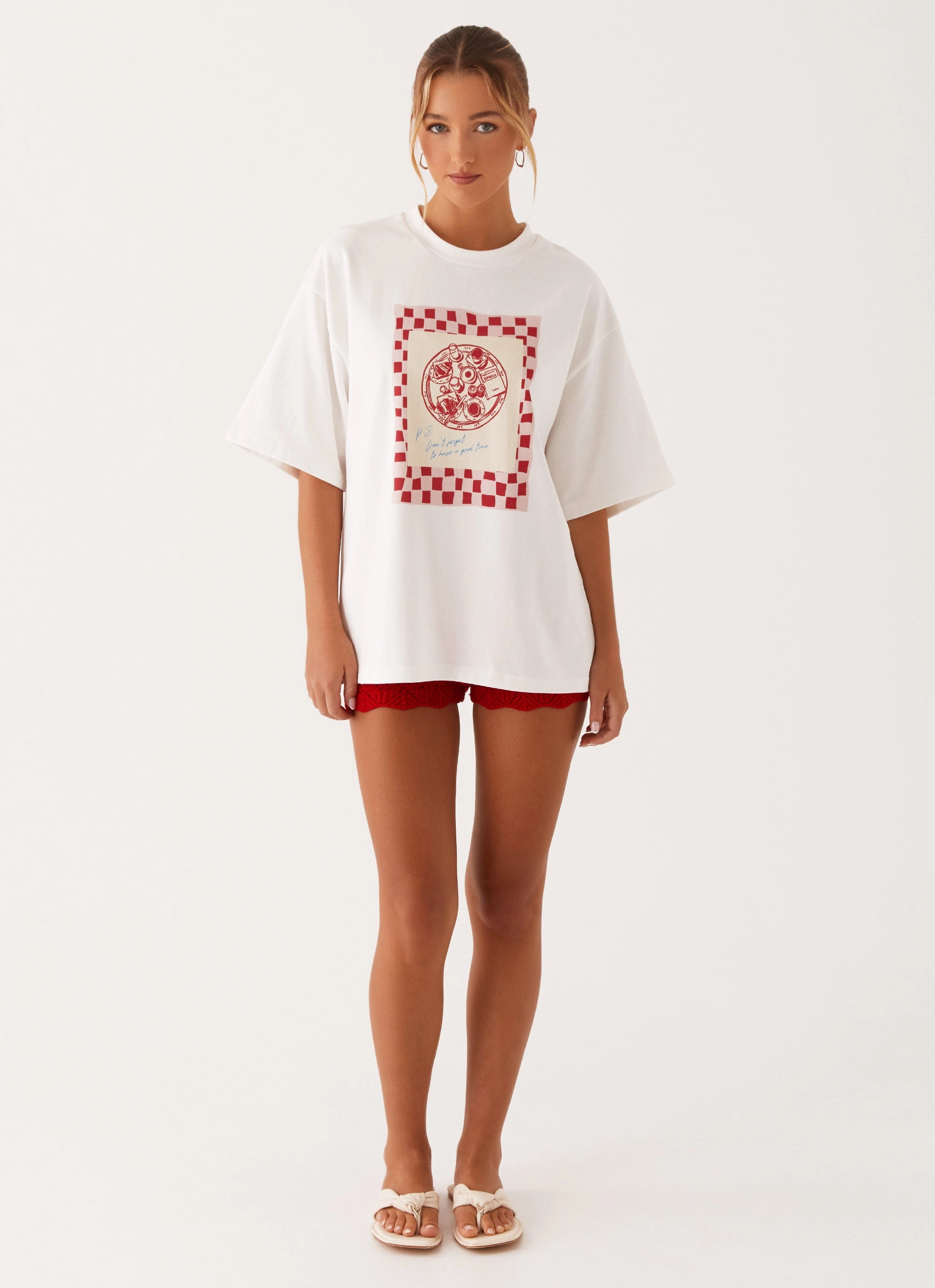 Oakley Low Rise Crochet Mini Shorts - Red Eco Friendly Dye Stretch Layer