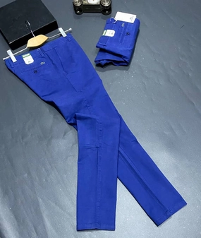 Lacoste Chino Blue Straight Cut Men Chino Multi Pocket Configurations