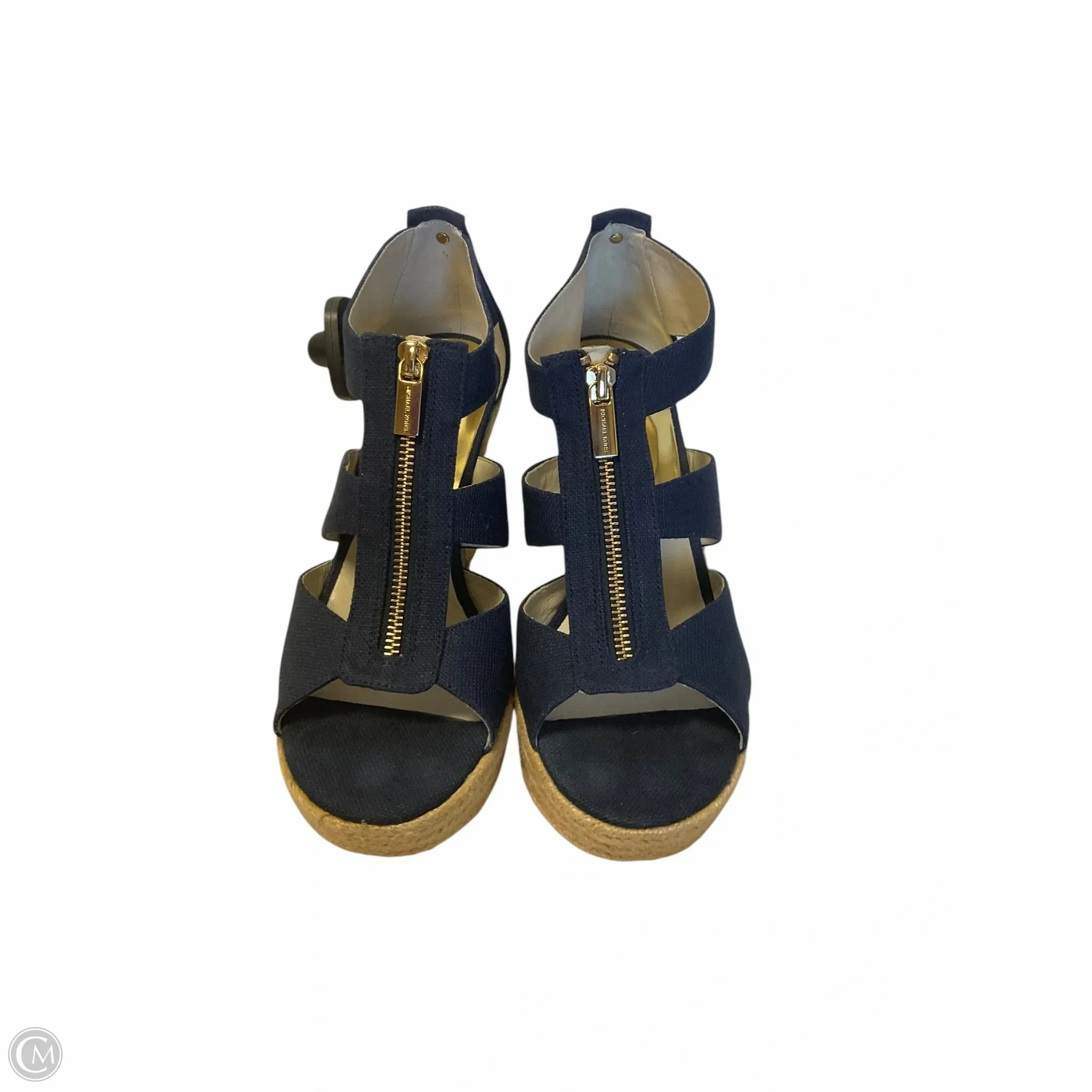 Statement Heels Classy Heels Shoes Heels Wedge By Michael By Michael Kors In Navy, Size: 8.5