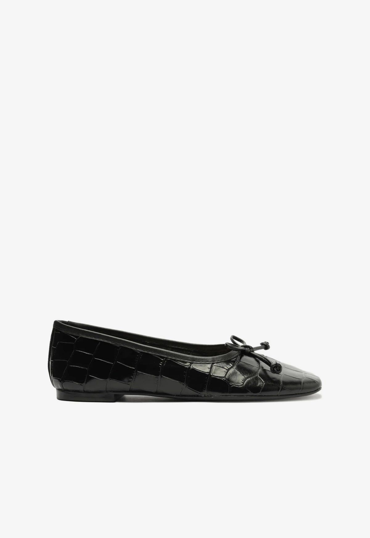 Arissa Black Leather Ballet Flat midsole Comfortable Wear