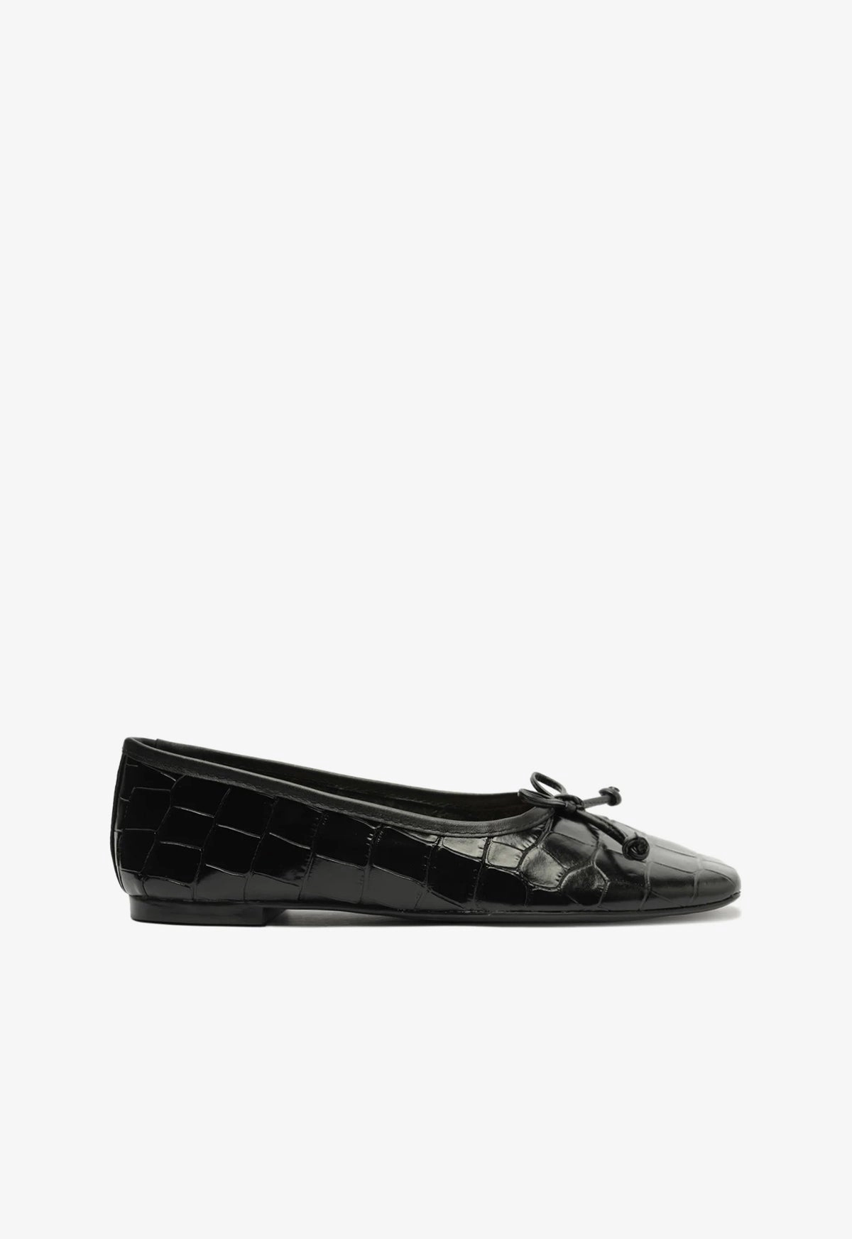 Dawn Glow Arissa Black Leather Ballet Flat