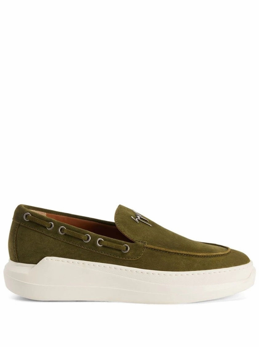 Grip Path Olive Green Suede Slip-On Loafers